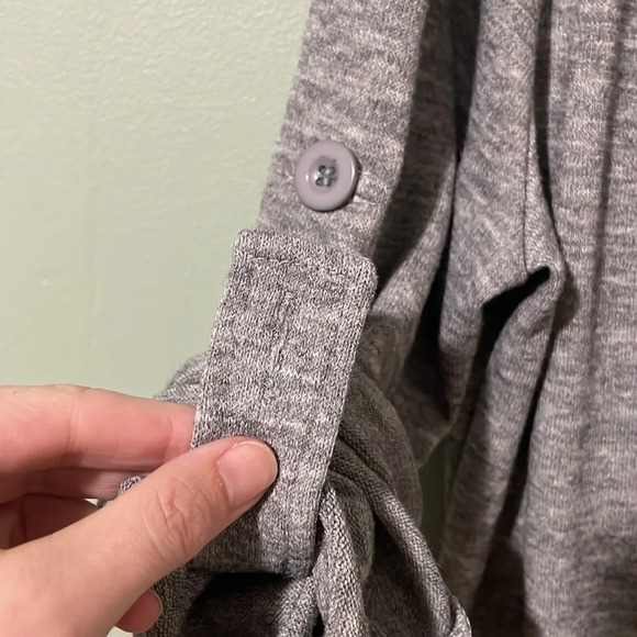 CUPSHE Crossover button wrap Cowl Neck Sweater Cardigan grey size medium - Picture 4 of 8